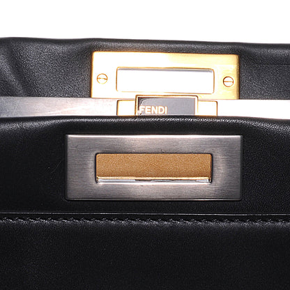 Fendi Calfskin Calf Hair Leopard Print Large Peekaboo Iconic Satchel Black 3 of 13