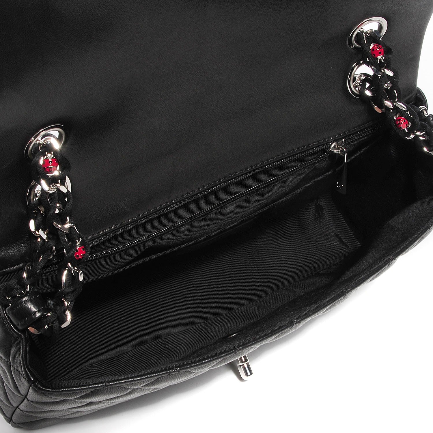 Chanel Lambskin Quilted Medium Ladybug Flap Black 5 of 9