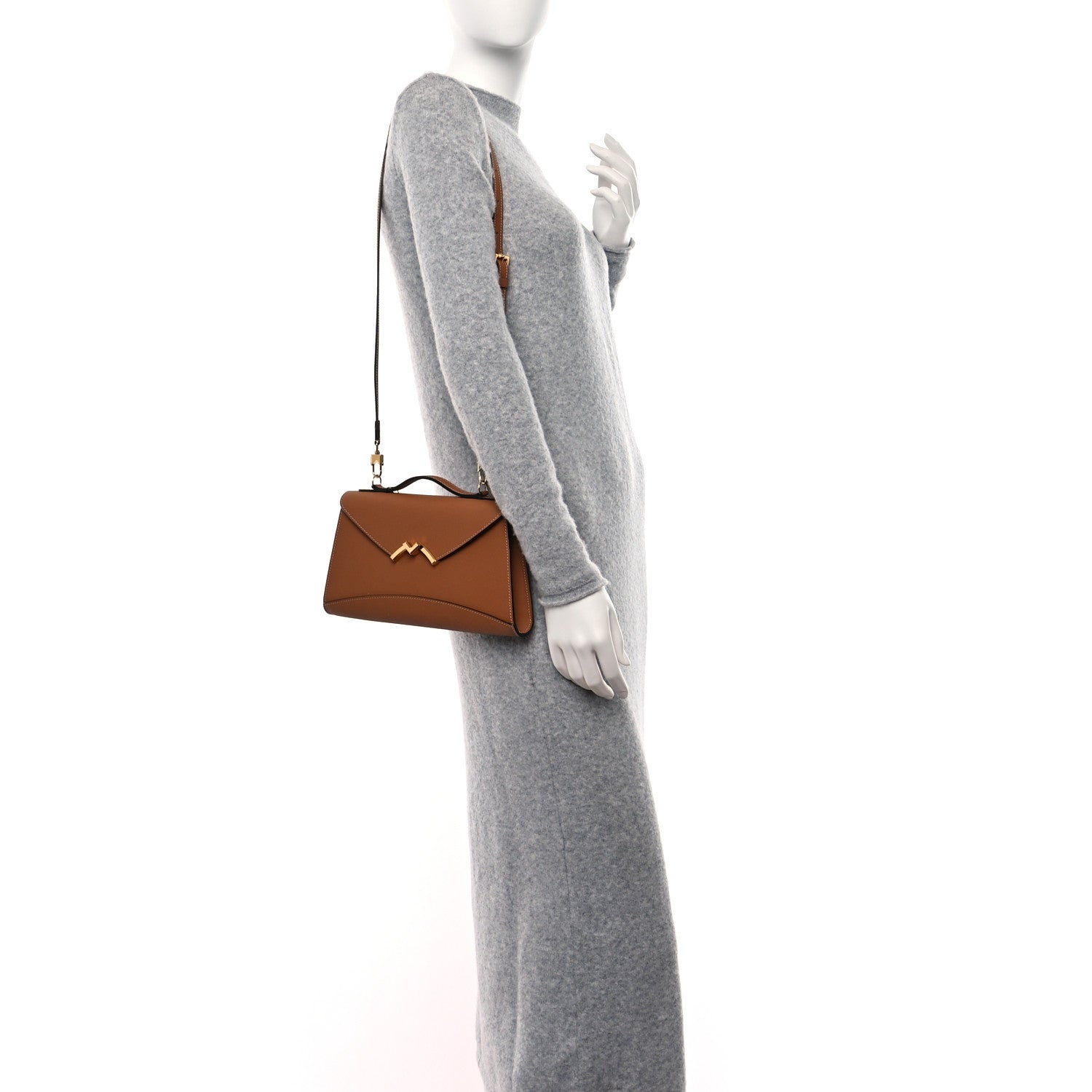 Moynat Carat Calfskin Gabrielle Clutch Cannelle 2 of 9