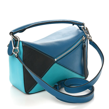 Loewe Calfskin Small Puzzle Bag Dark Lagoon Black 3 of 8