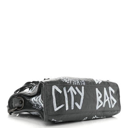 Balenciaga Agneau Arena Graffiti All Over Classic Hardware S City Gris Fossile White 3 of 9