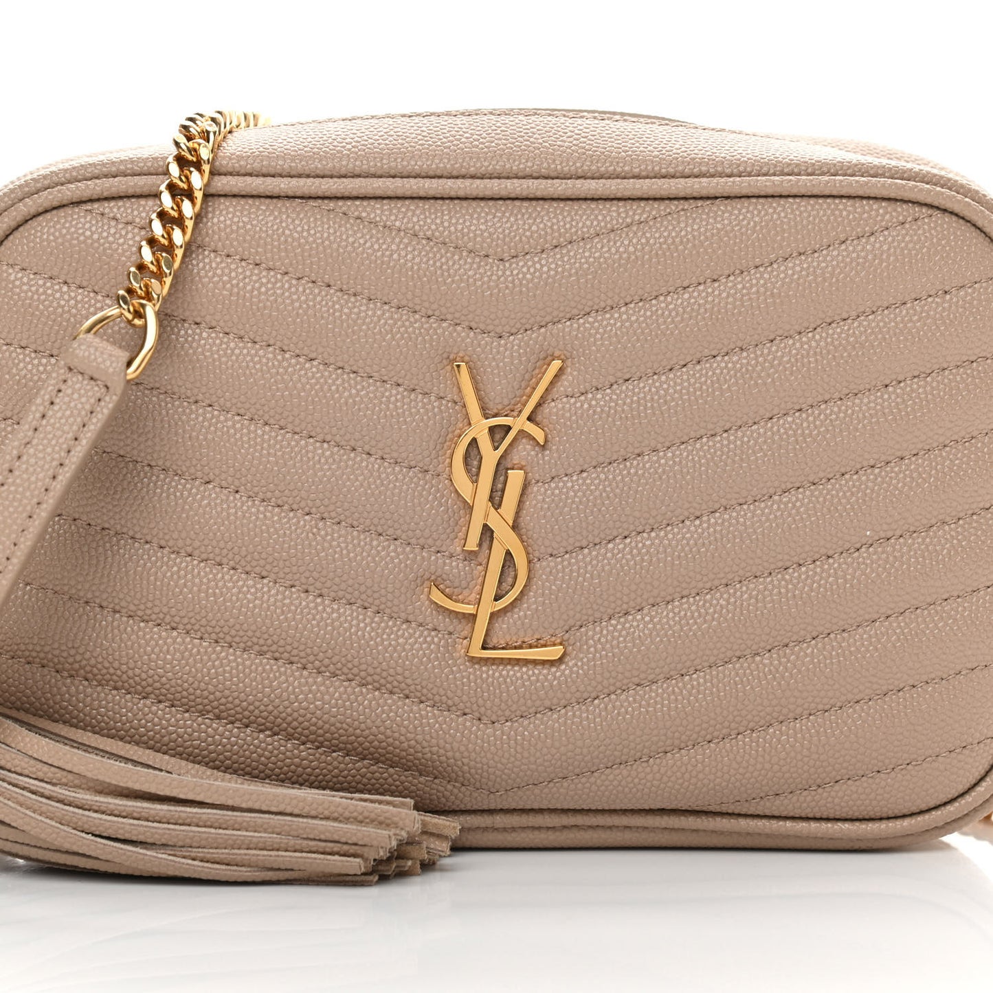 Grain De Poudre Matelasse Monogram Mini Lou Camera Bag Dark Latte