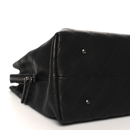 Chanel Grained Vegetal Calfskin Stitched Shopping Tote Black 11 of 12