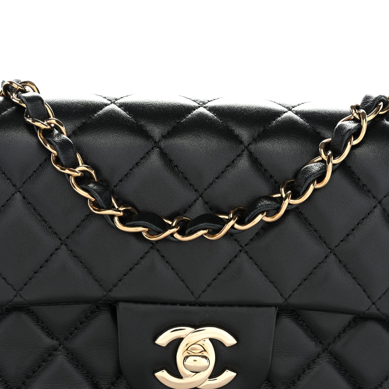 Chanel Lambskin Quilted Mini Rectangular Flap Black 8 of 11