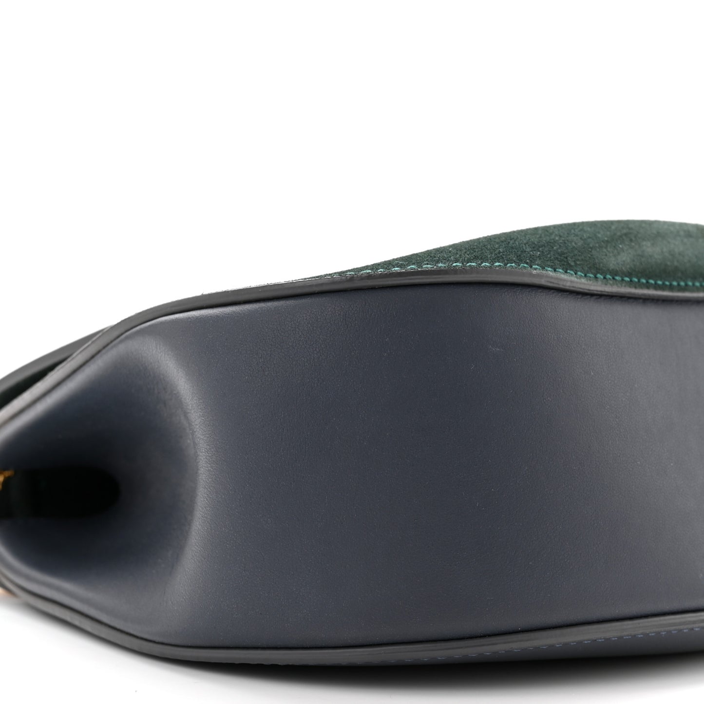 Suede Smooth Calfskin Drew Shoulder Bag Intense Green Brown