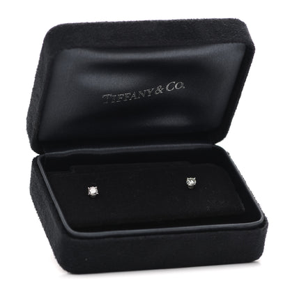 Tiffany Platinum Diamond .32ctw Solitaire Earrings 5 of 5