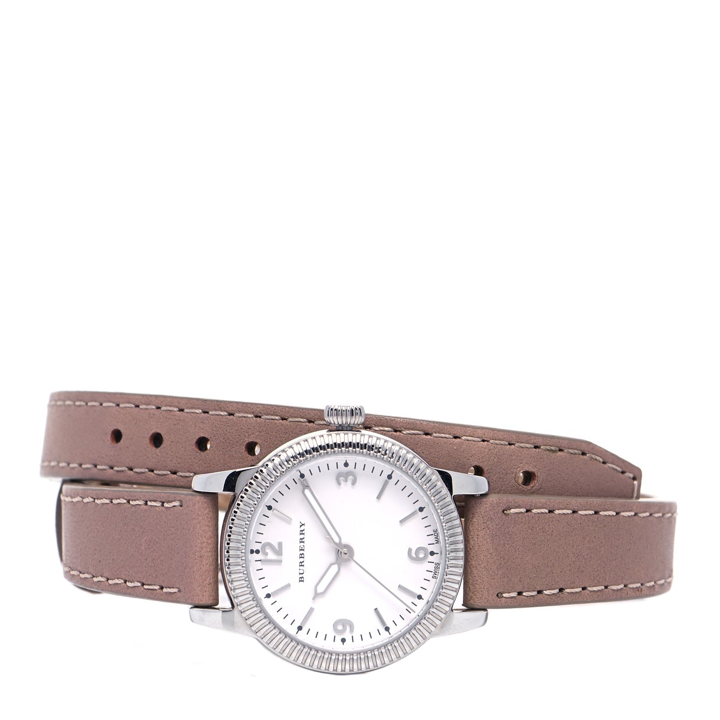 Stainless Steel Calfskin 30mm Double Wrap Quartz Watch BU7847