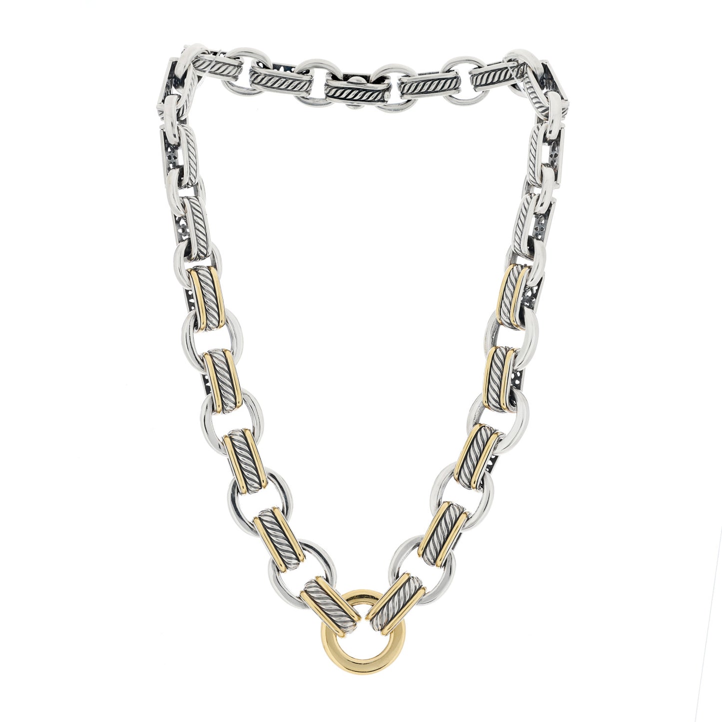 Sterling Silver 18K Yellow Gold Link Necklace