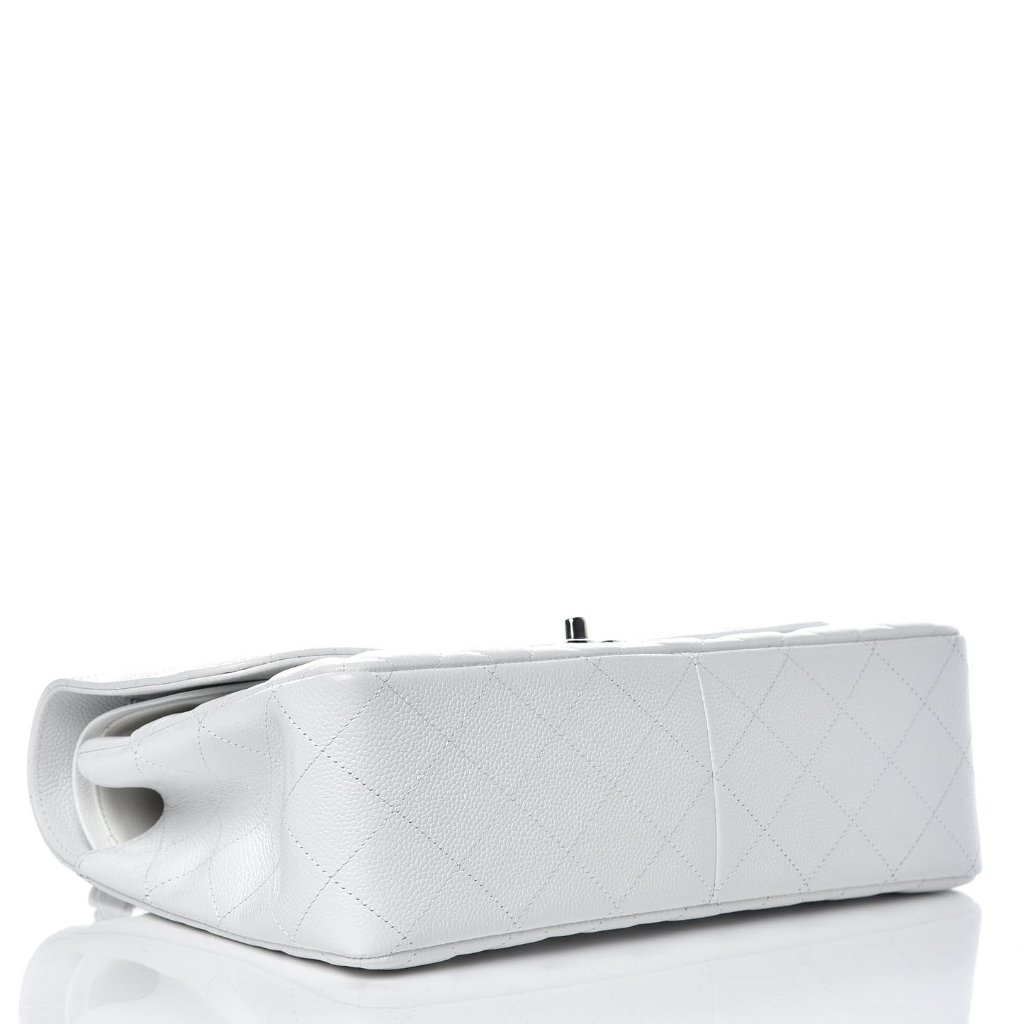 Caviar Quilted Jumbo Double Flap White