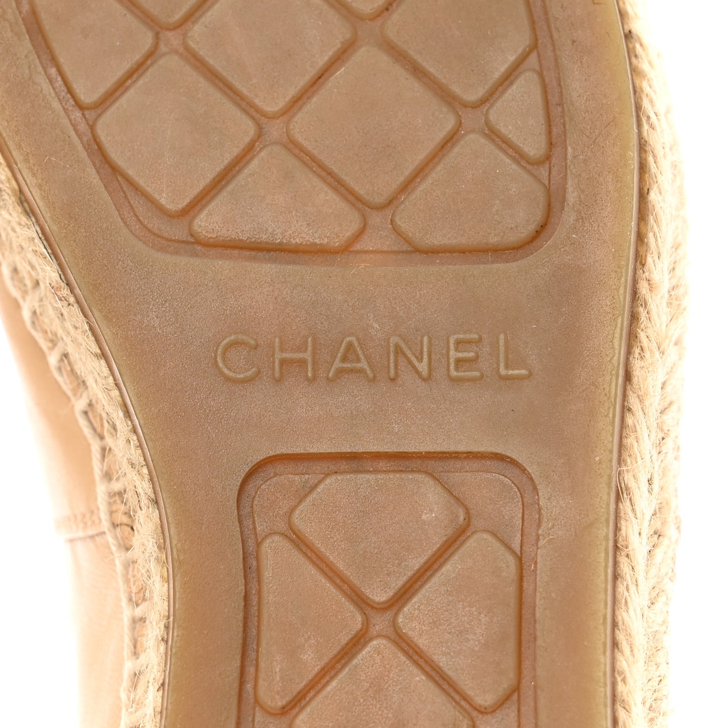 Lambskin CC Espadrilles 38 Beige Black
