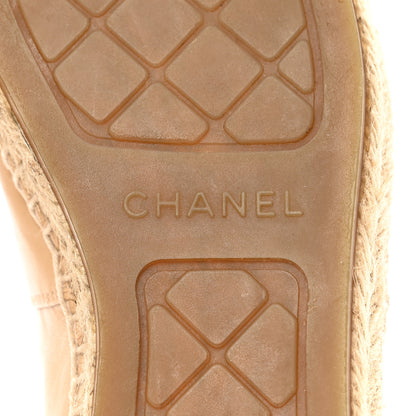 Chanel Lambskin CC Espadrilles 38 Beige Black 7 of 10