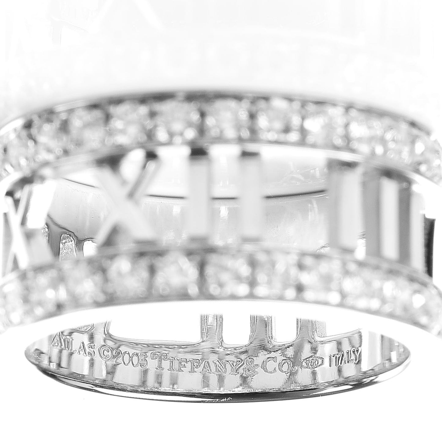 18K White Gold Diamond Atlas Open Ring 49 4.75
