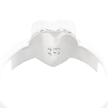 Gucci Sterling Silver Trademark Heart Ring 56 7.5 4 of 5