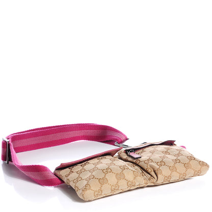 Gucci GG Monogram Web Double Pocket Belt Bag Pink 4 of 7