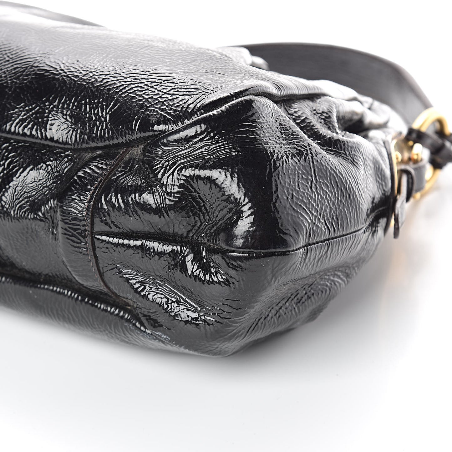 Vernice Naplak Shoulder Bag Black