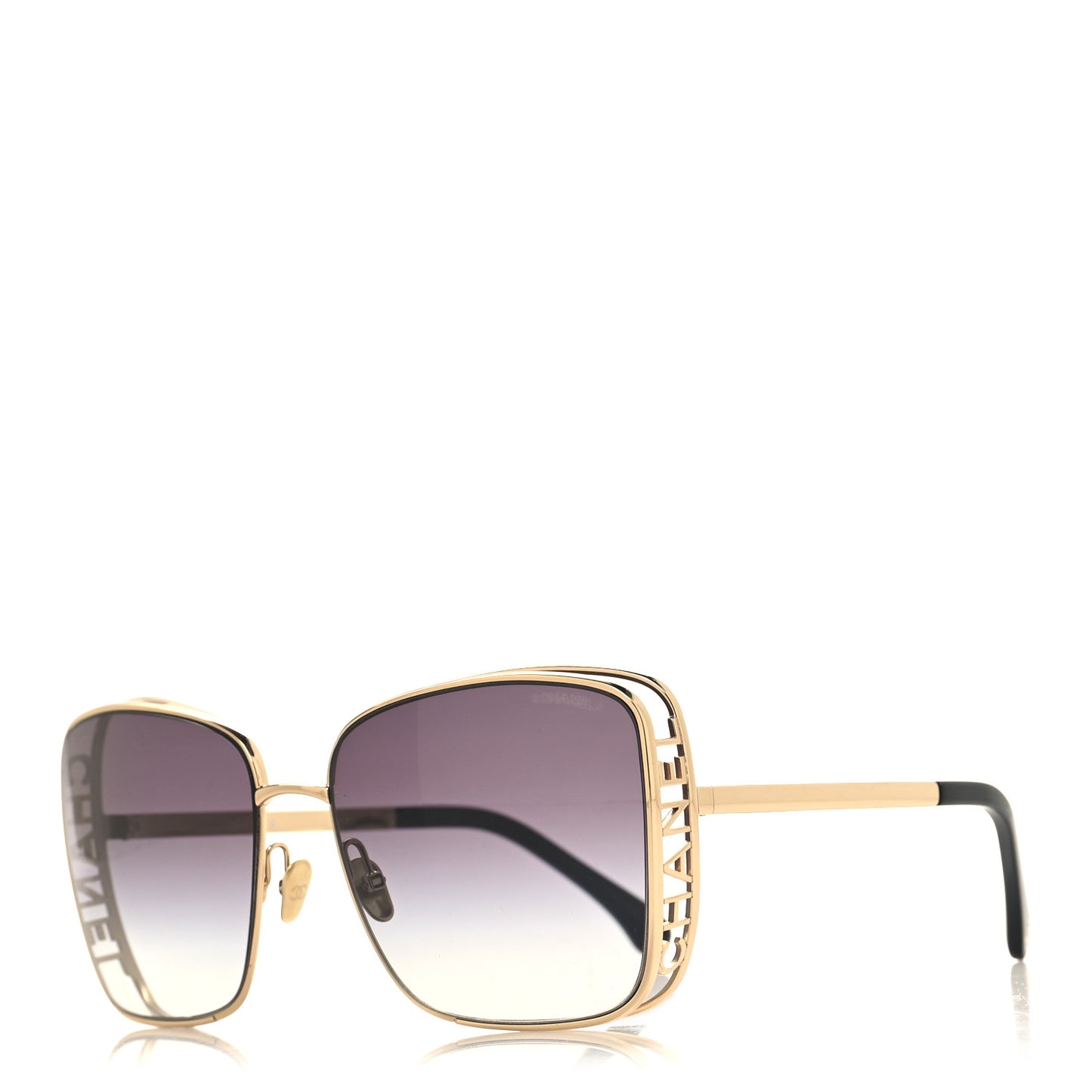Metal Logo Square Sunglasses 71541 Gold