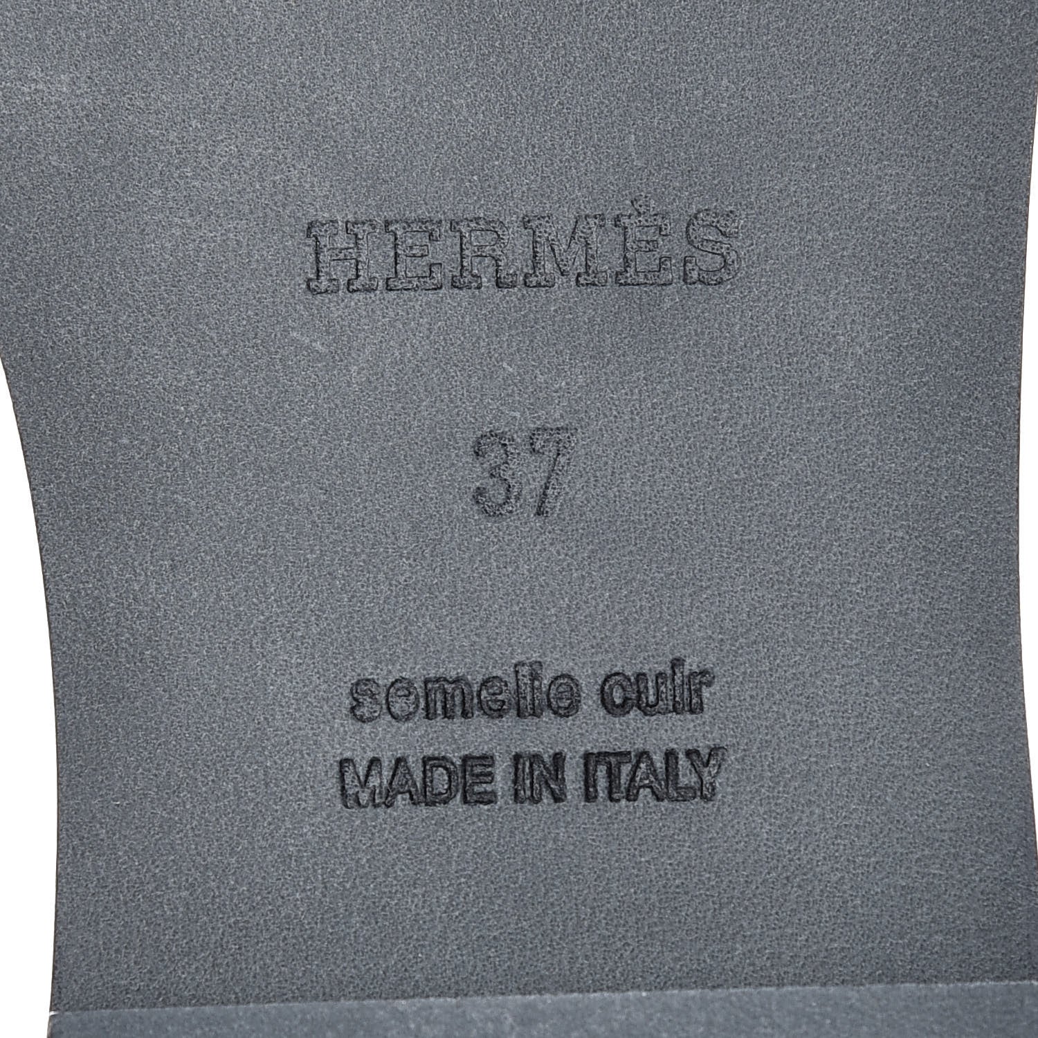 Hermes Box Calfskin Oran Sandals 37 Black 6 of 7