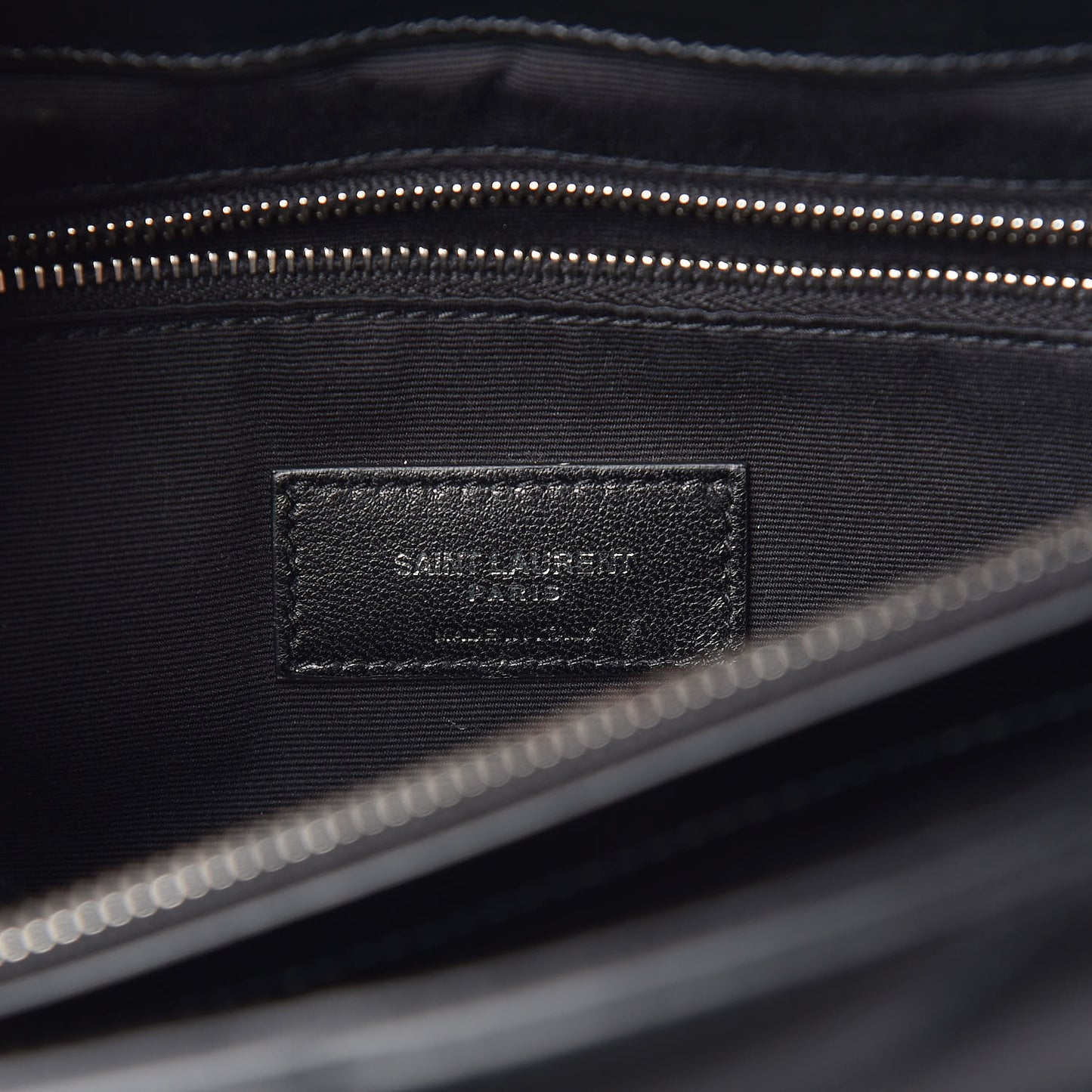 Calfskin Y Quilted Monogram Large Loulou Chain Satchel Black