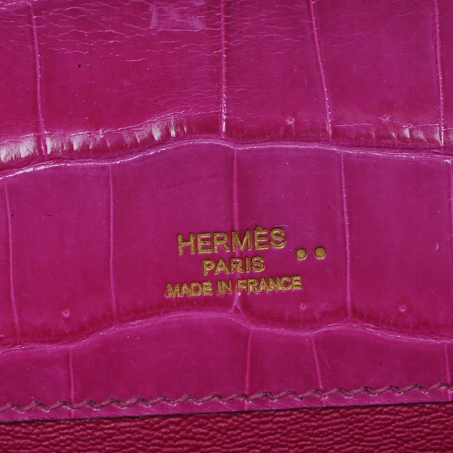 Hermes Shiny Niloticus Crocodile Kelly Cut Pochette Rose Scheherazade 8 of 21