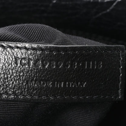 Saint Laurent Crinkled Calfskin Matelasse Monogram Medium Niki Chain Satchel Black 6 of 9