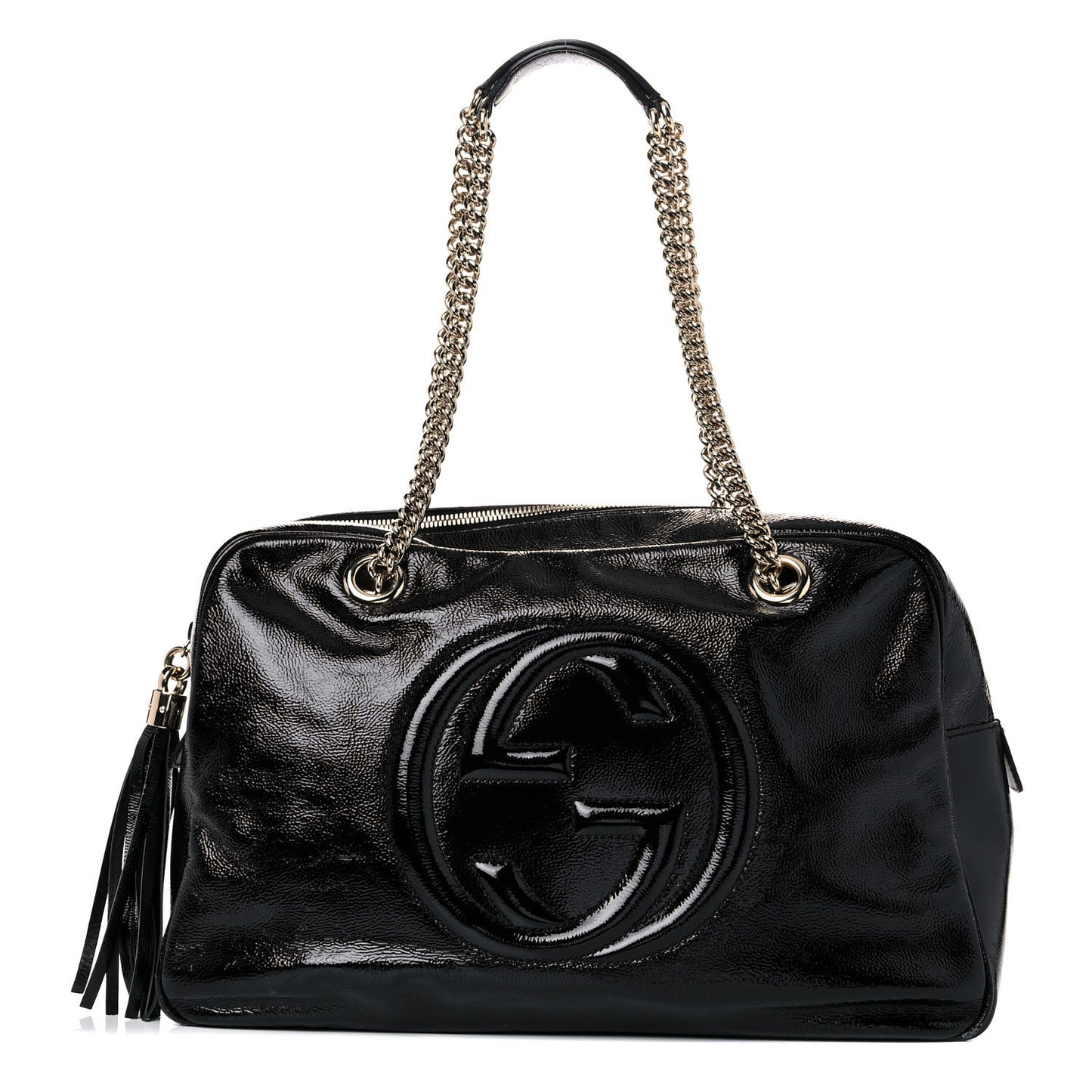Vernice Naplack Medium Soho Bowler Black