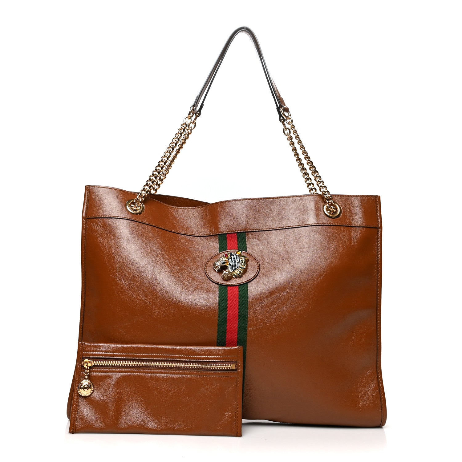 Gucci Calfskin Large Rajah Chain Tote Cuir 1 of 13