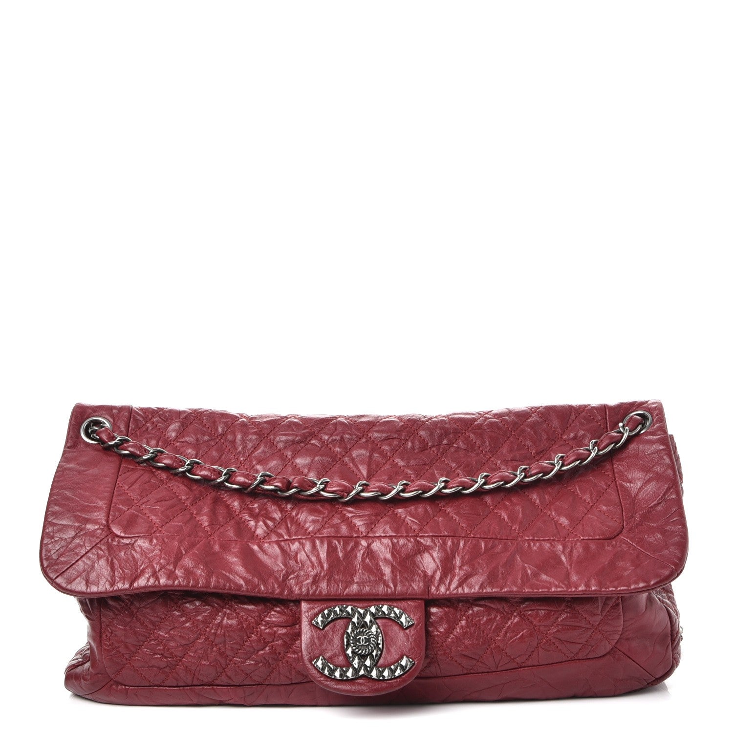 Chanel Aged Calfskin Coco Rider Flap Red 1 of 5
