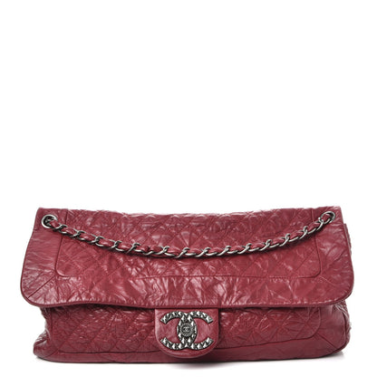 Chanel Aged Calfskin Coco Rider Flap Red 1 of 5