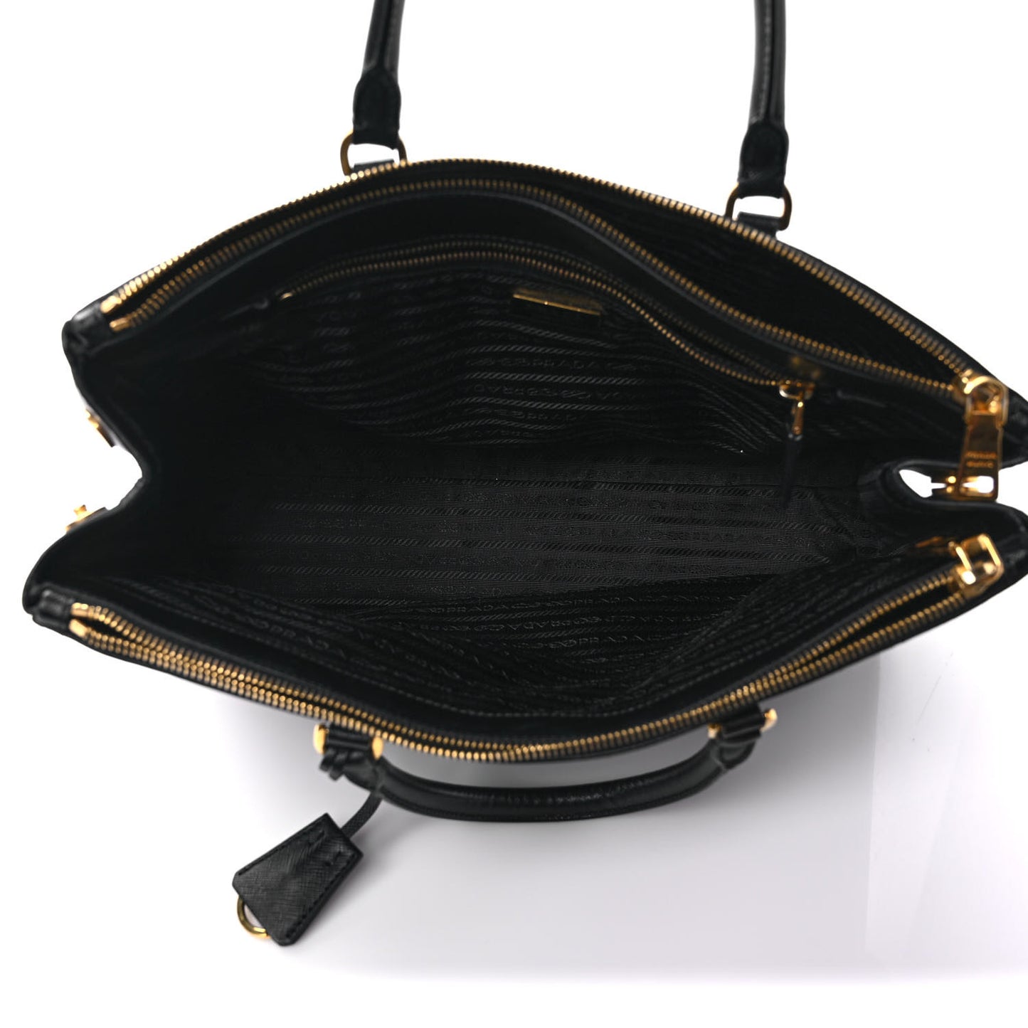 Saffiano Large Galleria Double Zip Tote Black