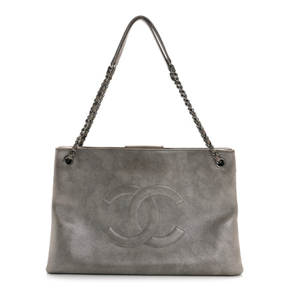 Chanel Iridescent Calfskin CC East West Shopping Tote Light Grey 1 of 17
