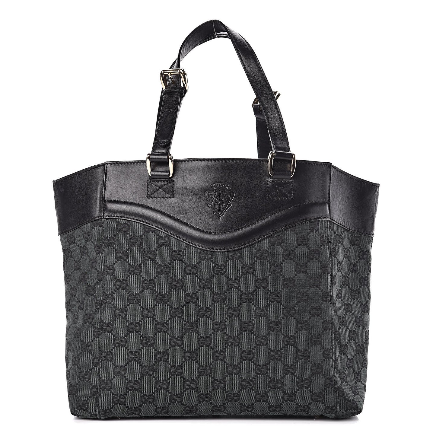 Monogram Crest Tote Green Black