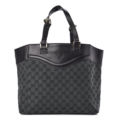 Gucci Monogram Crest Tote Green Black 1 of 13