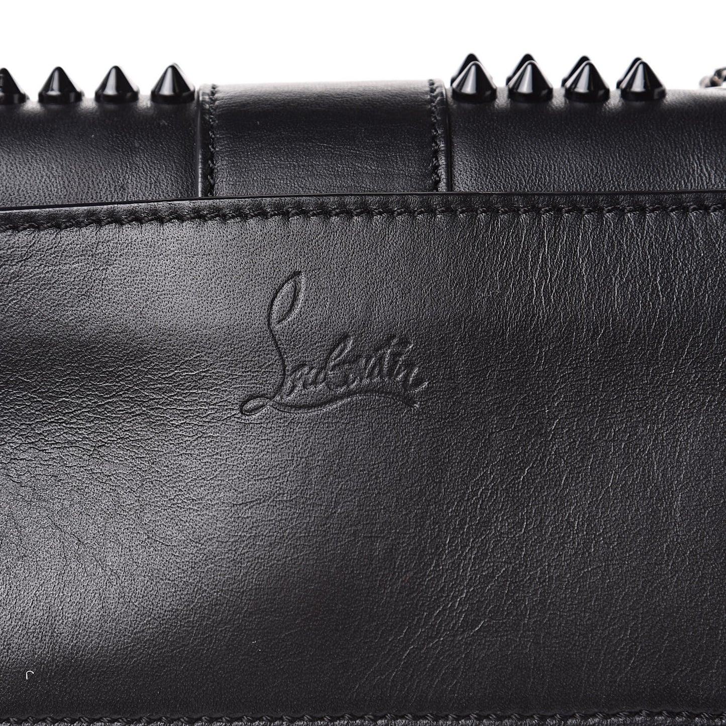 Calfskin Spikes Sweety Charity Crossbody Bag Black