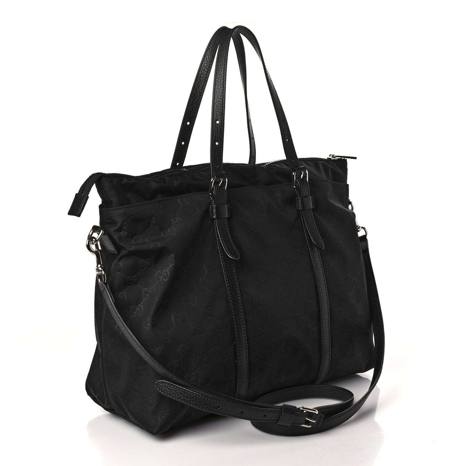 Gucci Nylon Monogram Tote Black 3 of 9