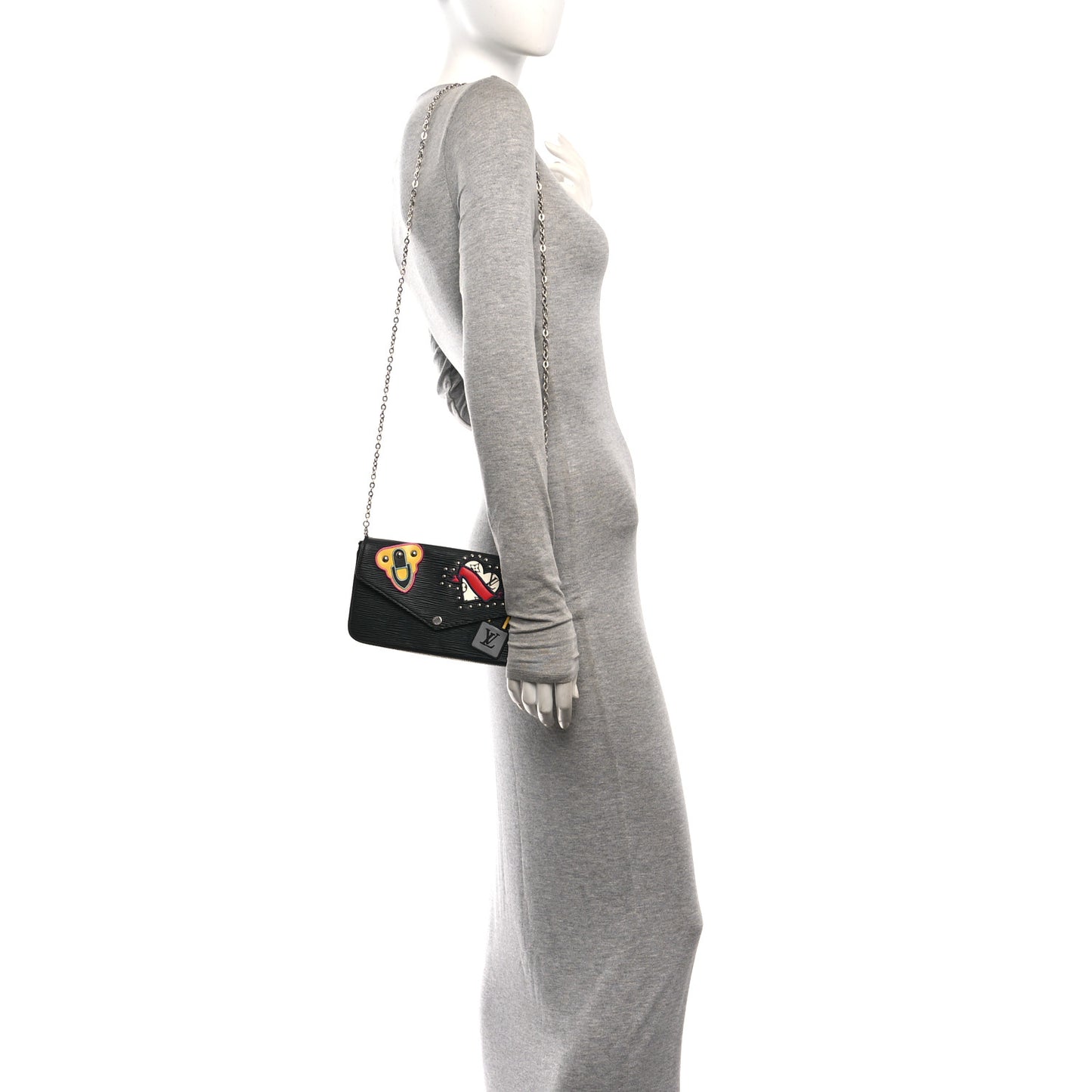Epi LV Stories Pochette Felicie Black
