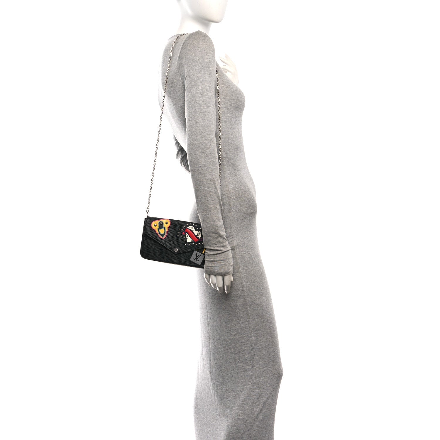 Louis Vuitton Epi LV Stories Pochette Felicie Black 2 of 12