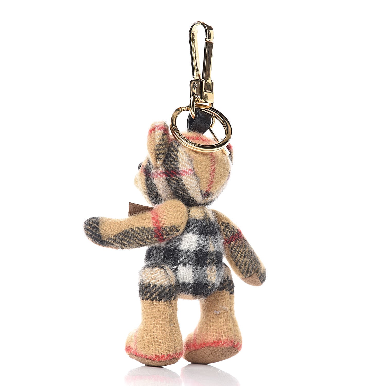 Burberry Cashmere Vintage Check Thomas Bear Bag Charm Antique Yellow 3 of 4