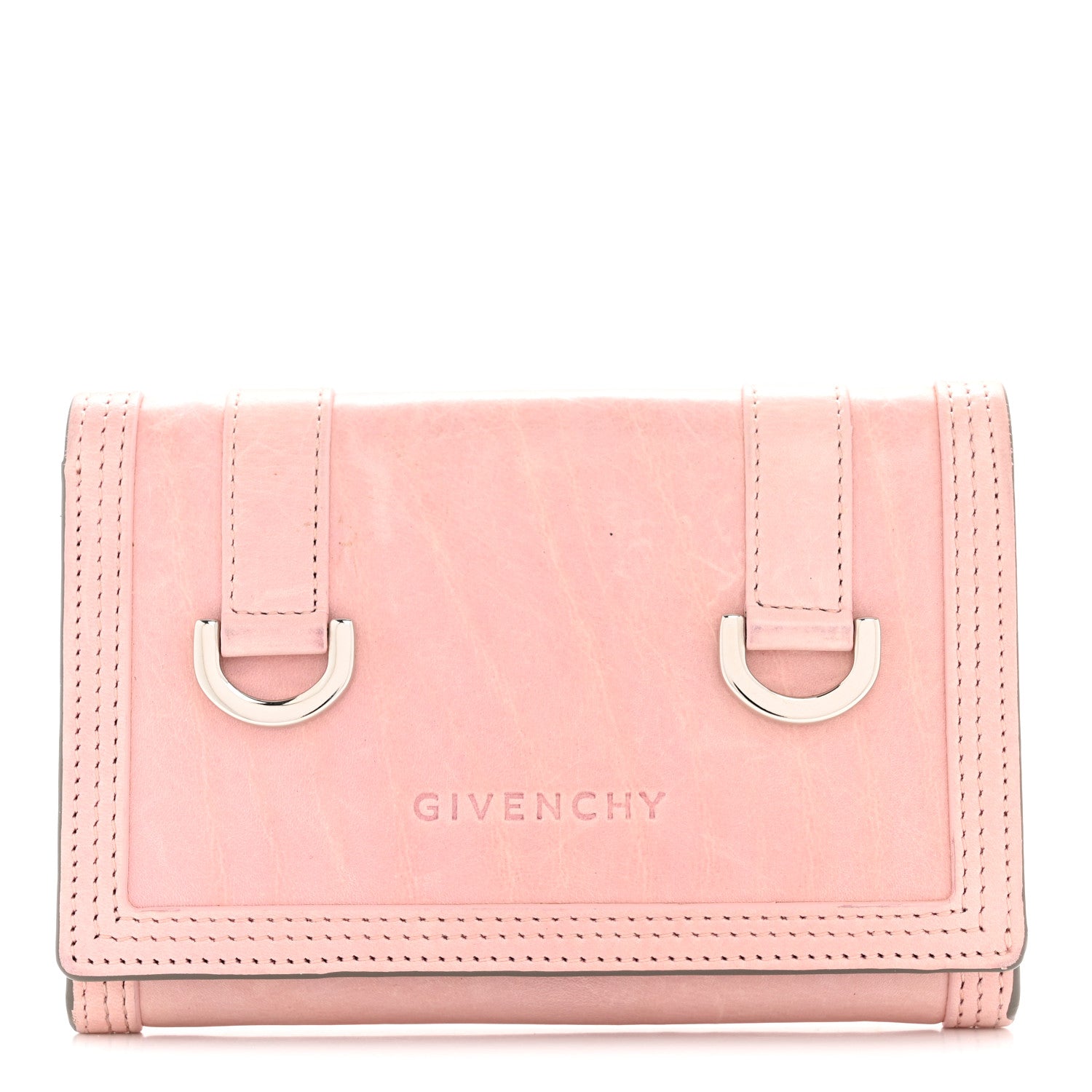 Givenchy Crackled Calfskin Compact Wallet Pink 1 of 11