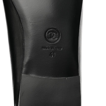 Chanel Lambskin Patent Cap Toe Ballerina Flats 41 Black 6 of 9
