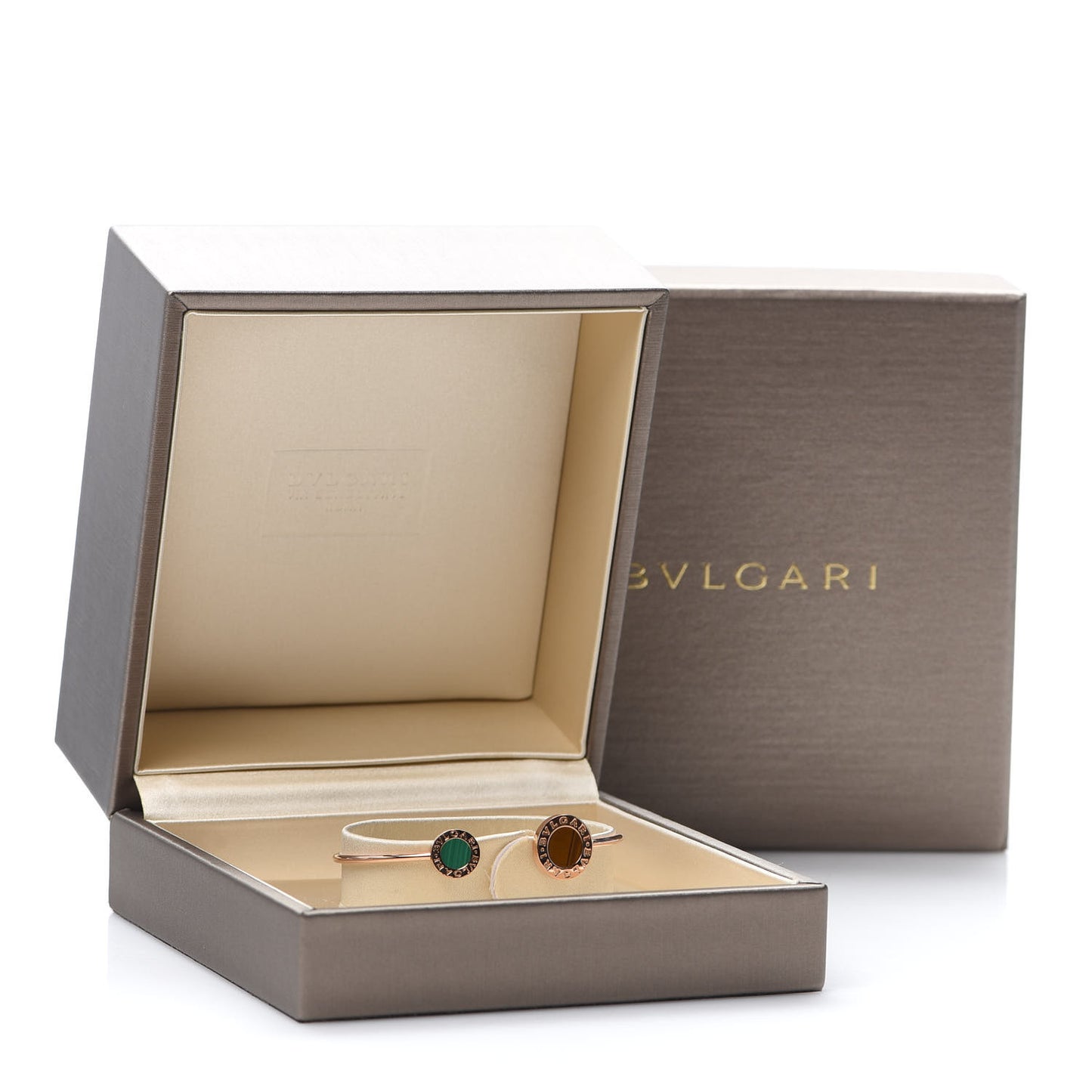 18K Rose Gold Malachite Tiger's Eye BVLGARI BVLGARI Bracelet S