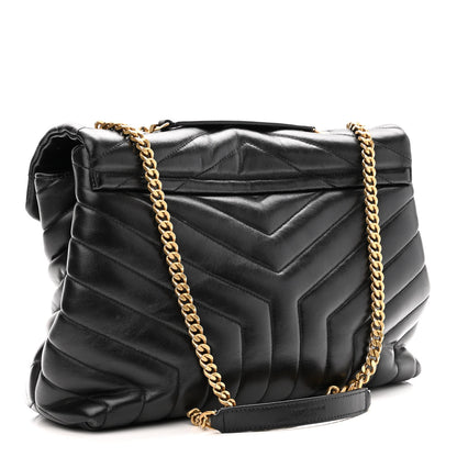 Saint Laurent Calfskin Y Quilted Monogram Medium Loulou Chain Satchel Black 2 of 13