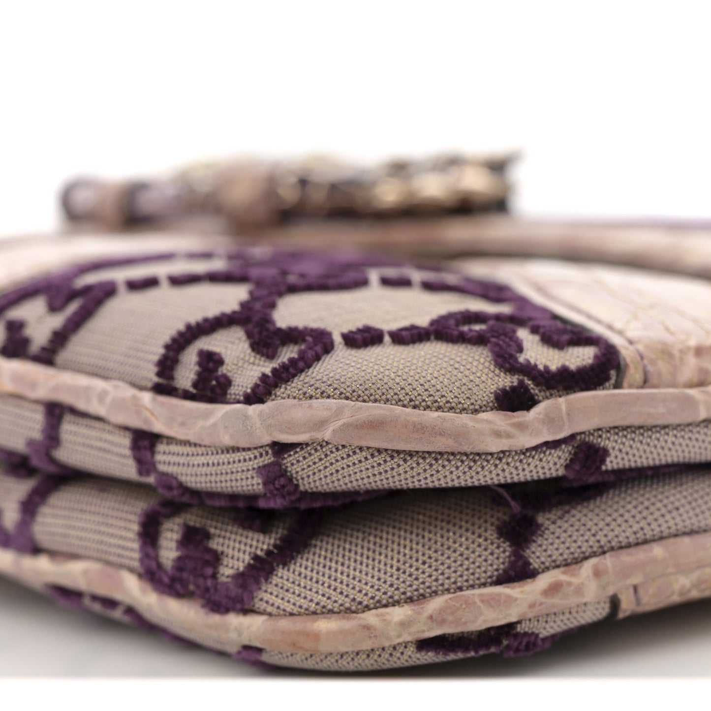 Velvet Monogram Crocodile Tom Ford Jeweled Dragon Shoulder Bag Purple