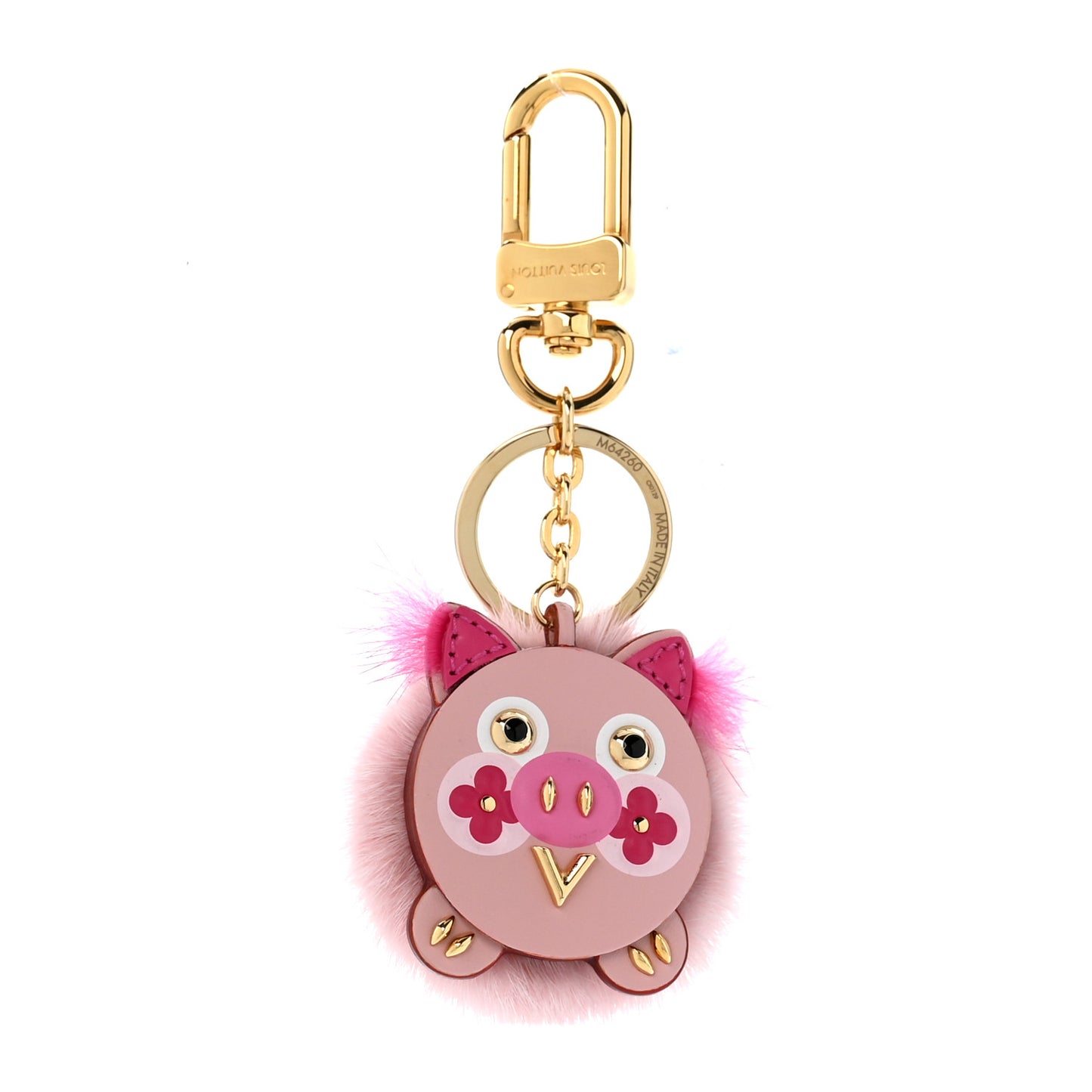 Calfskin Mink Fur Wild Pig Bag Charm Key Holder