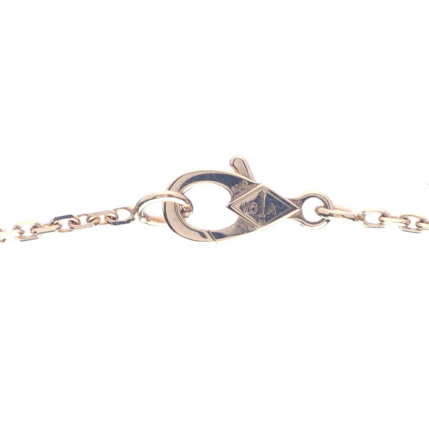 Van Cleef & Arpels 18K Yellow Gold Guilloche Vintage Alhambra Pendant Necklace 4 of 7
