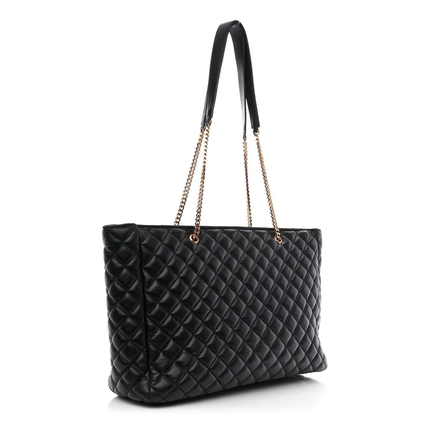 Nappa Quilted La Medusa Chain Tote Black