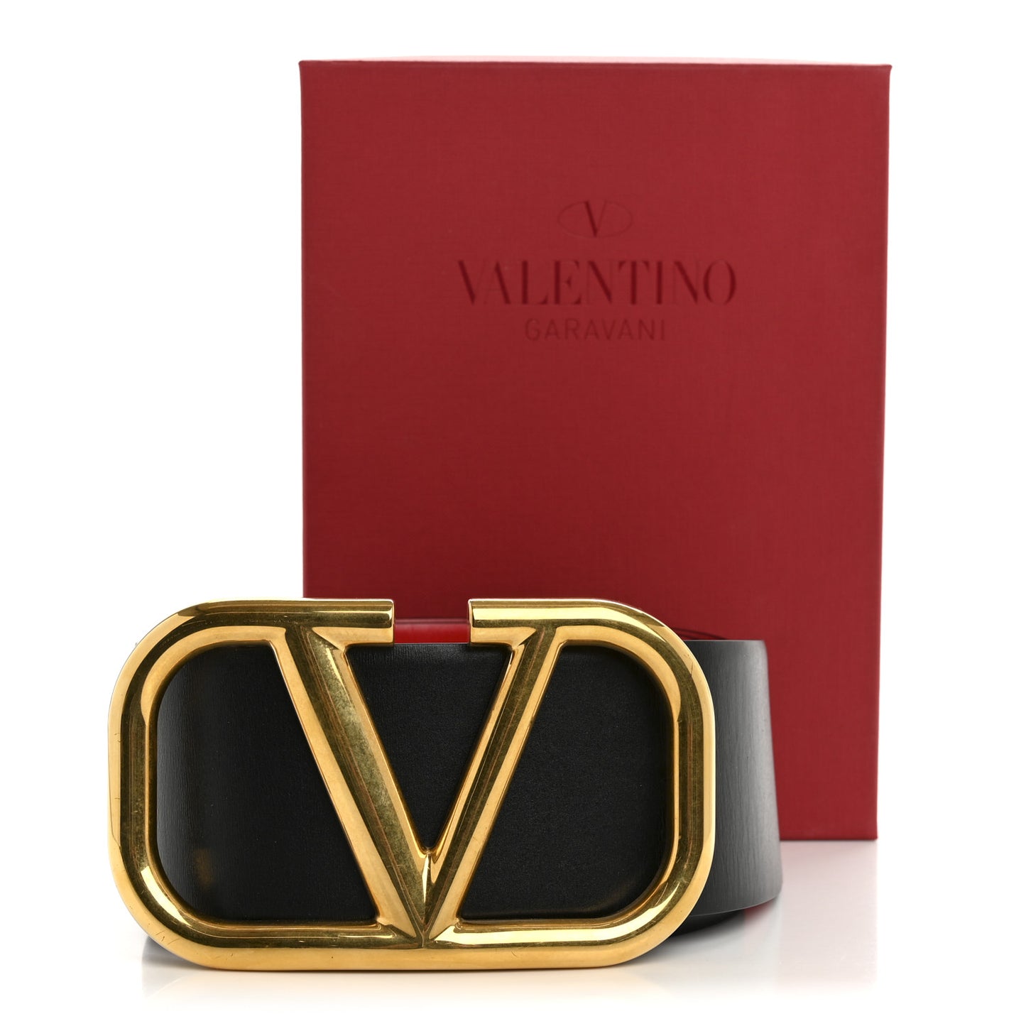 Glossy Calfskin VLogo Reversible 70mm Belt 85 34 Black Rouge Pur