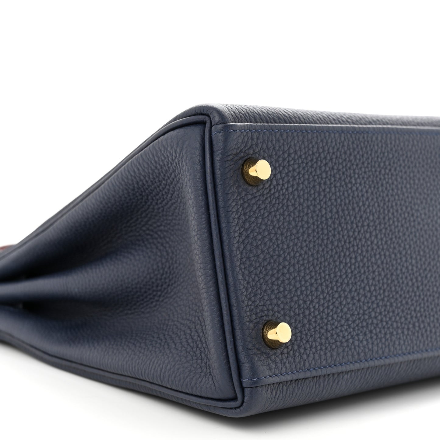 Togo Horseshoe Au Galop Kelly Retourne 28 Bleu Nuit Rouge H Fauve