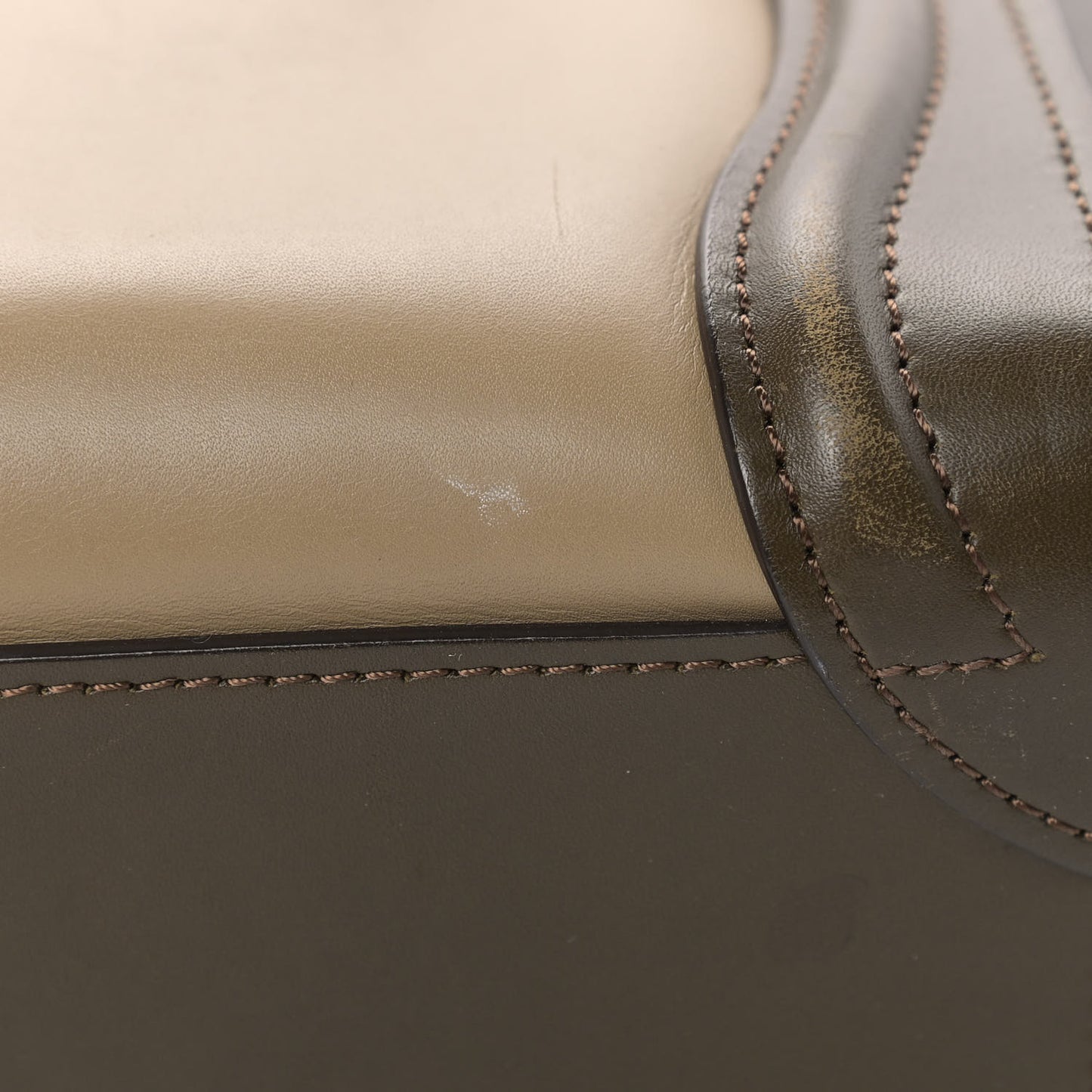 Smooth Calfskin Nano Tri-Color Luggage Khaki
