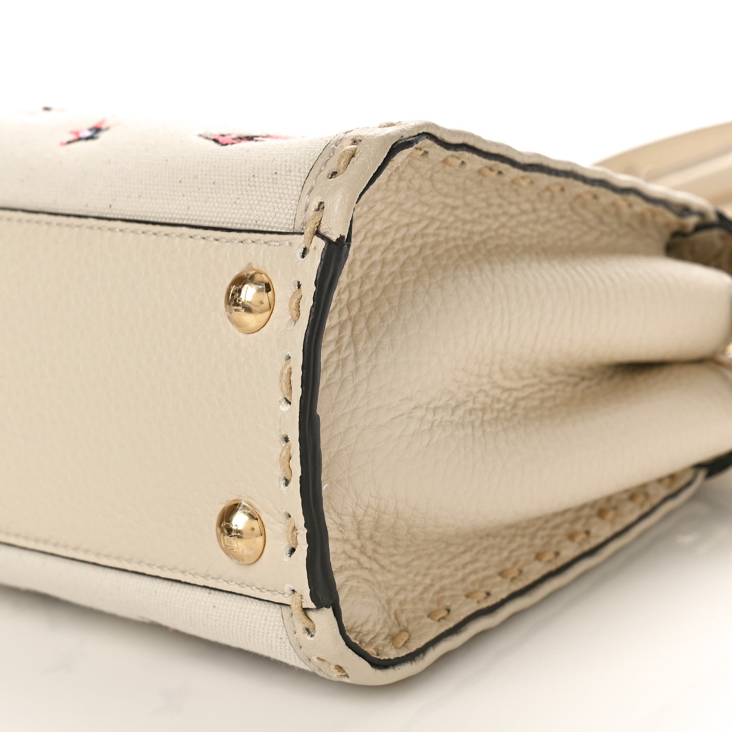 Canvas Cuoio Romano Selleria Astrology Mini Peekaboo Iconic Satchel Camelia