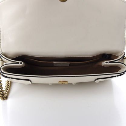 Gucci Nappa Pearl Studded Mini Queen Margaret Broadway Shoulder Bag Mystic White 5 of 11